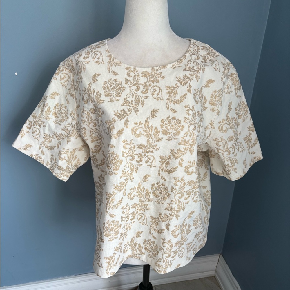 Chic Cream Floral Women's Tunic